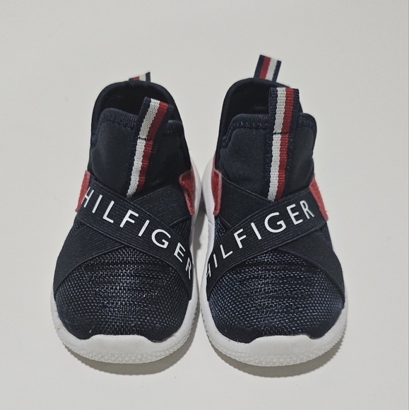 Tomy Hilfiger Baby Toddler Boy Girl Slip On Shoes Size 5 Red Blue - Picture 3 of 8